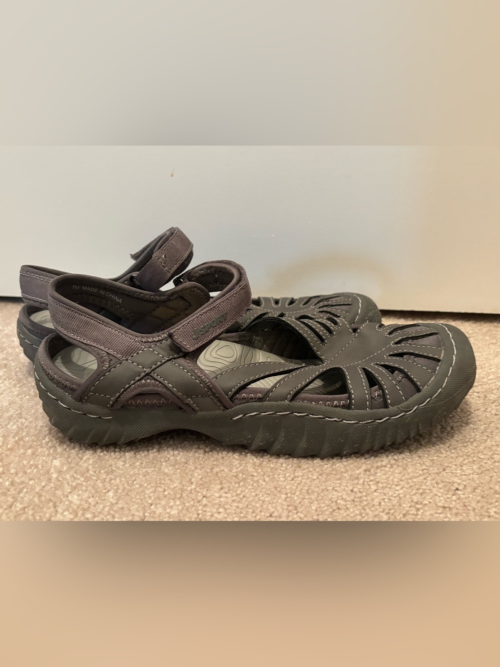 J-SPORT Jambu Women’s Size 7 Poppy Sandal Grey Outdoor Sandals Mary Jane Comfort